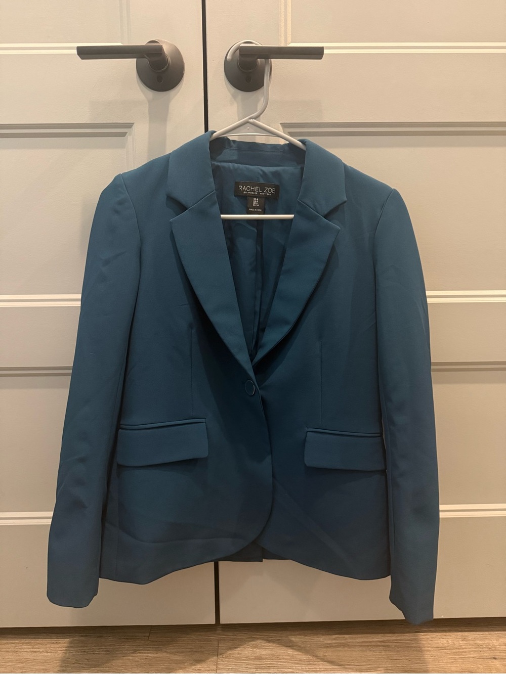 Rachel Zoe Teal Single-Button Tailored Blazer
